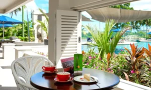 Palm Court Restaurant at Fiji Gateway Hotel offers great service and meals poolside.